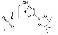 2-(1-(乙基磺?；?-3-(4-(4,4,5,5-四甲基-1,3,2-二噁硼烷-2-基)-1H-吡唑-1-基)氮雜丁烷-3-基)乙腈(CAS:1919837-50-5)